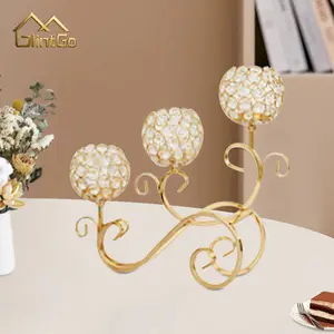 Tempat Lilin Kristal Crystal Candle Holder Centerpiece Meja Pernikahan Peralatan Pesta Home Decor