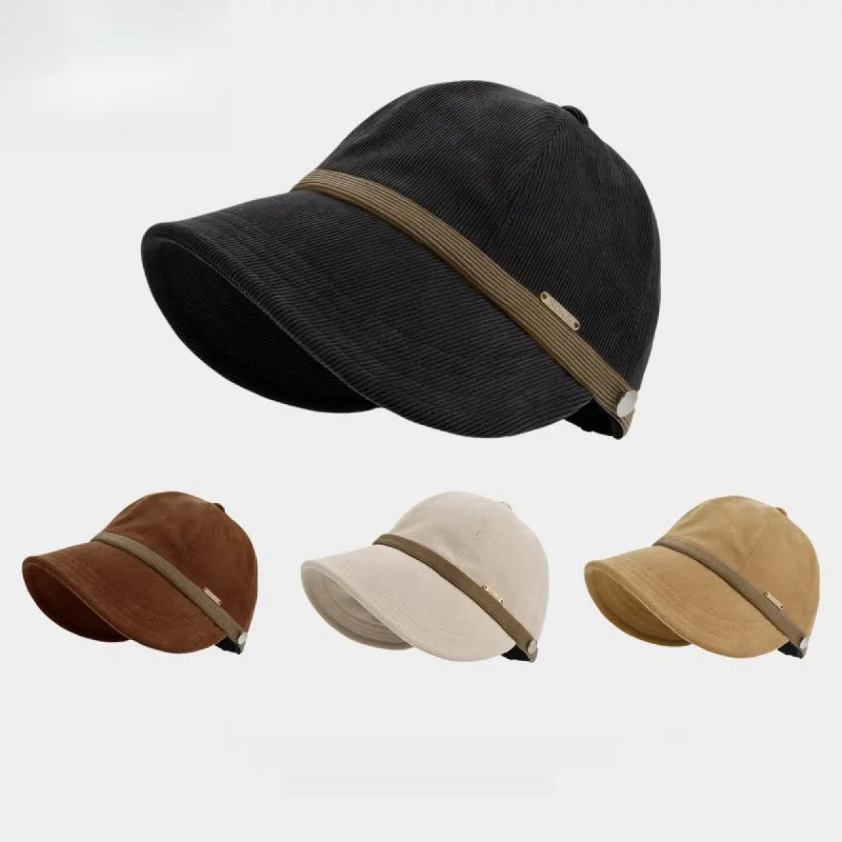 TerraTogs-Wide Brim Hat Velvet Sun Protection Korean Style Baseball Cap Fashion Bucket Hat UV Protection Suitable for Summer Fashion For Women