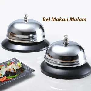 Bel Panggil Meja Kasir Cashier Bell Ringer Call Bell/Dapur Stainless Silver / Meja Panggil Desk Hotel Resepsionis/M L