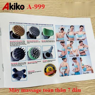 Máy Massage Cầm Tay 7 Đầu Akiko A-999 Công Nghệ Nhật Bản, Siêu Mạnh 5