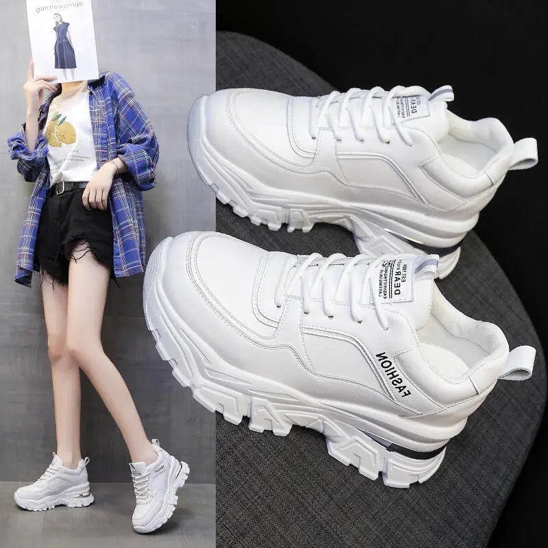 Internal Heightening Dad for Women 2023 Autumn/Winter New Sports Versatile  Casual Thick Sole Small White Autumn Single Shoes Trend Runner Sneakers