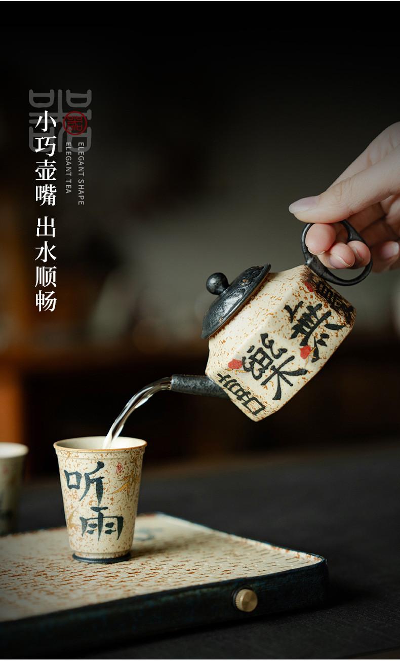 Product Introduction of Blue And White Flint Red Pure Handwritten Teapot Household Living Room Ceramic Teapot Small For One Person To Drink Special Tea [A901] 5