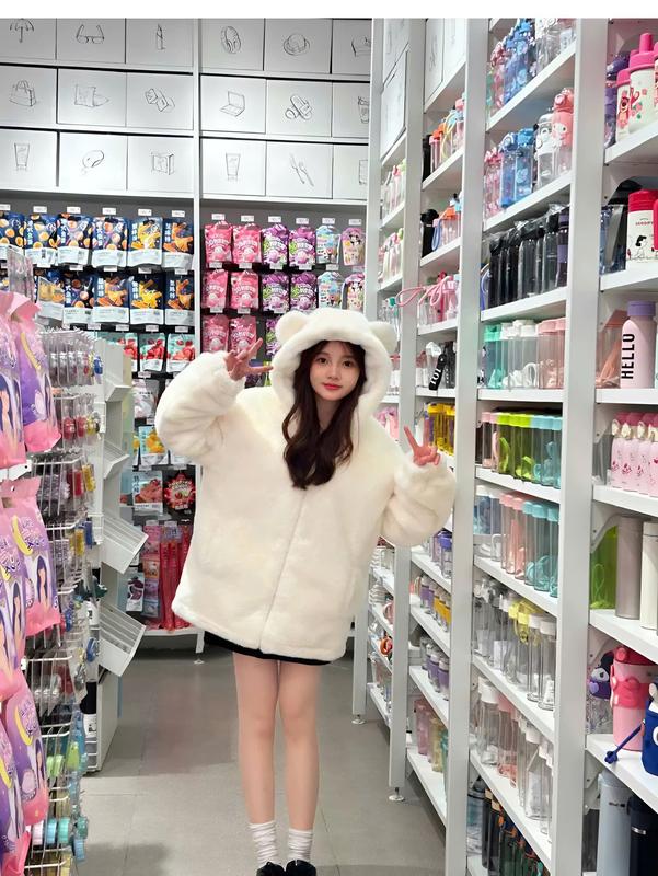 [Nhungxinshop] Áo khoác TAI GẤU mềm mịn ấm áp dày dặn hàng QC 7