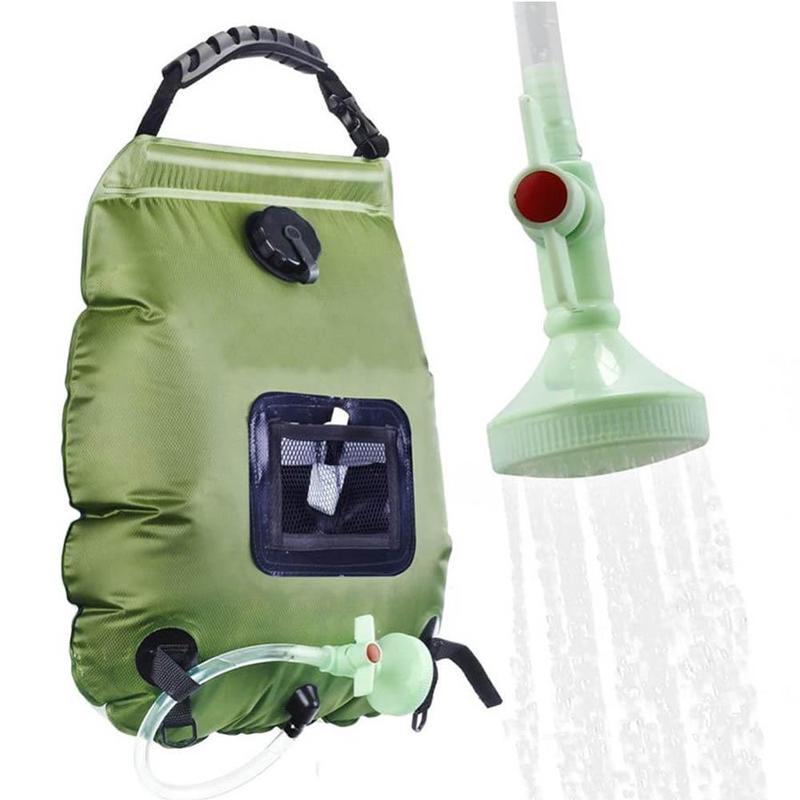 Product Introduction of Solar Shower Bag 20L Outdoor Solar Heating Premium Camping Shower Bag Hot Water Temperature 45°C with Removable Hose Shower Head 21
