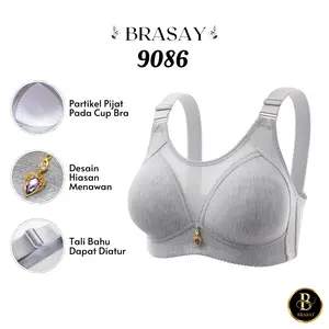 Brasay Bra Push Up Full Coverage Bh Jumbo BH Big Size Tali Tebal Adjust Busa Tipis Kait 3 9086