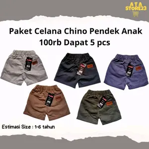 PAKET HEMAT CELANA PENDEK CHINO ANAK 1-6 TAHUN