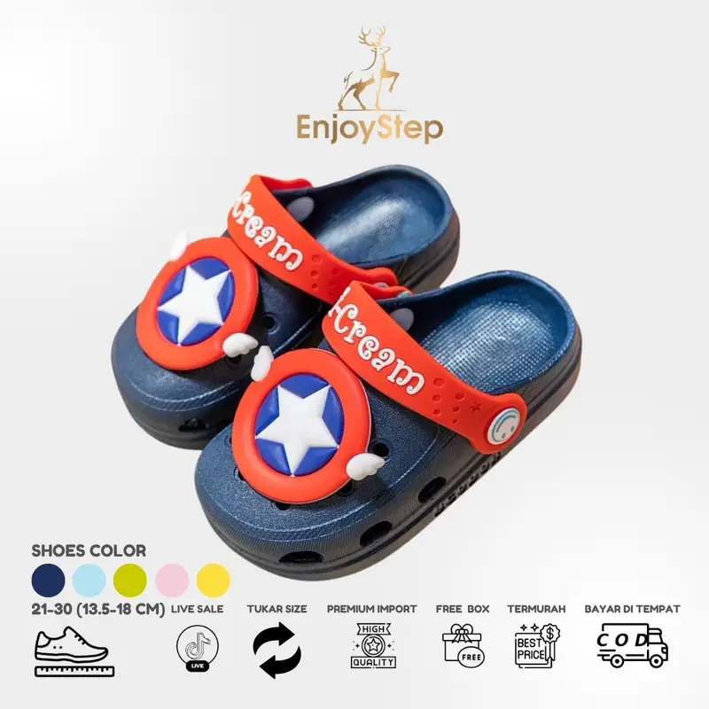 Enjoystep - Sandal Anak Perempuan Laki Laki Karakter Fashion Import S101 6