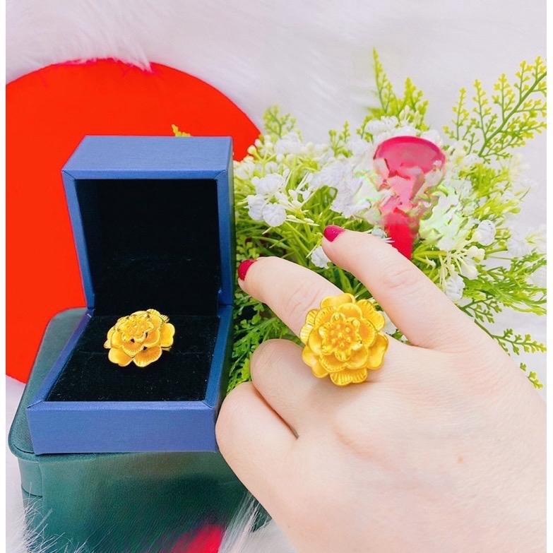 Nhẫn hoa mai vang 24k bông to sang chảnh