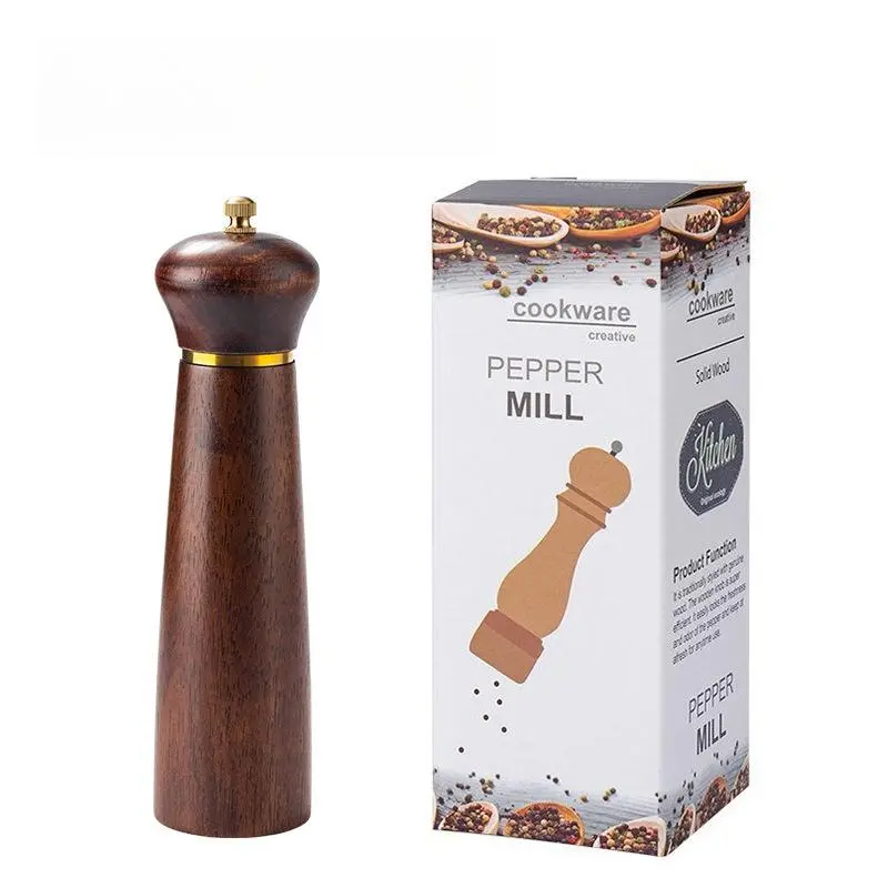Wooden Pepper Mill, 1 Count Wooden Pepper Grinding Tool, Household Seasoning Tool for Kitchen, Kitchen Utensils & Gadgets