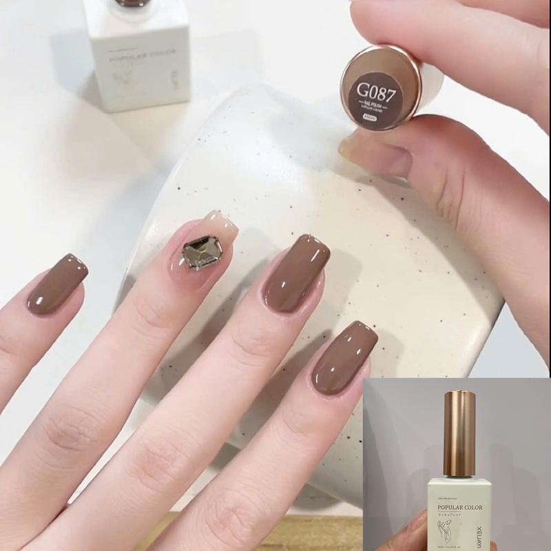 Sơn gel màu nâu trà làm nail siêu xinh cần máy hơ