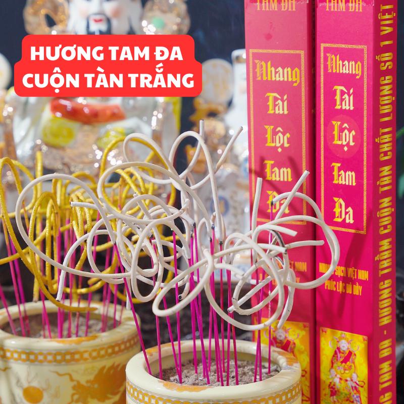   100 nén  1 Hộp Nhang TAM ĐA 42cm Cuộn Tàn số 6 Nhang Trầm bắc Ít Khói Thắp Thần Tài Gia Tiên Nhang Tài Lộc Tam Đa Dầu Thơm Phòng Dầu Thơm 
