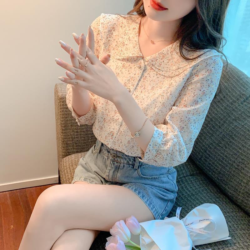 Áo Voan, Tay Ngắn, Sang Trọng Và Đẹp, Dành Cho Phụ Nữ, Mùa Hè Năm 2025 Thời Trang Mới, Cao Cấp, Tay Áo Ba Phần Tư, Áo Hoa waffle  top 2