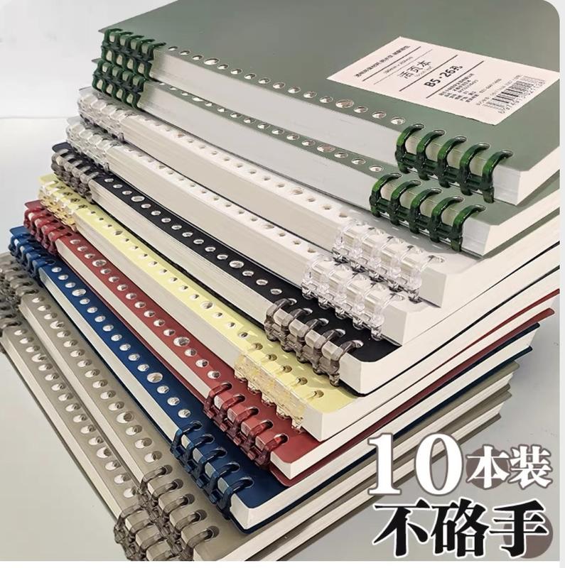 Set 4 cuốn Sổ Tay Khổ A5/B5/A4 kẻ ngang, caro, trống trơn, Dày Dặn Có Thể Tháo Rời Tiện Dụng Cho Học Sinh