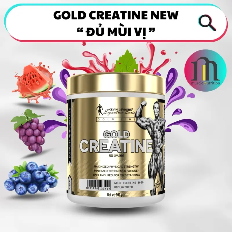 Bột Uống GOLD CREATINE Monohydrat - Có Mùi Vị - Hộp 300G 0