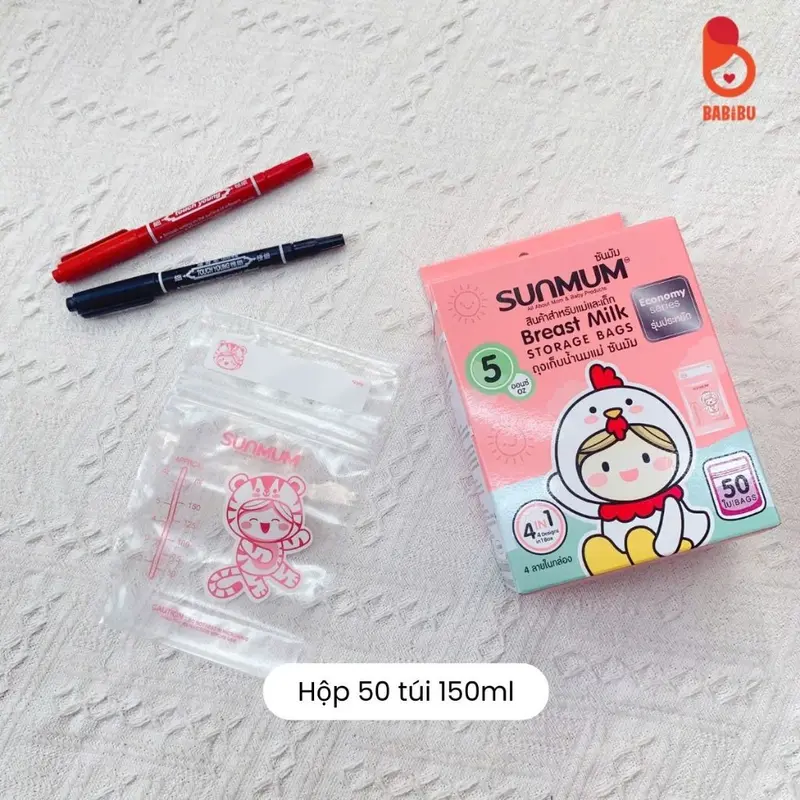 Túi trữ sữa Sunmum chính hãng dung tích 100ml, 150ml, 250ml date 2029 Đựng Sữa Bột 7