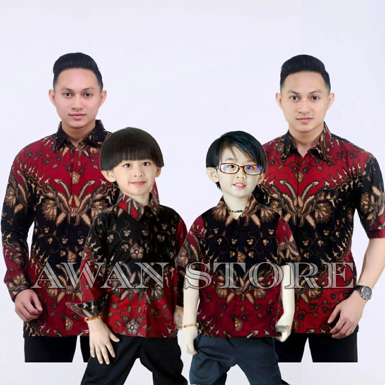 KEMEJA BATIK PRIA KERIS MERAH TERBARU batik ayah dan anak cowok BATIK MERAH Hem Katun BATIK LAKI LAKI