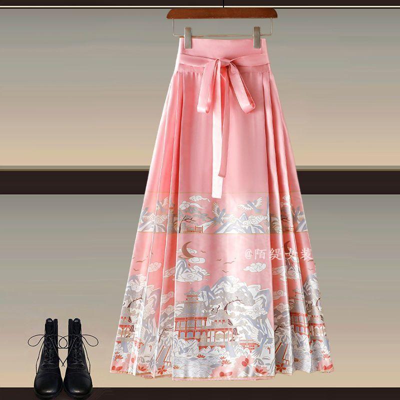 Product Introduction of Áo Khoác Và Váy Hanfu Trung Quốc Phong Cách Manbo, Màu Xanh Bạc Hà, Dành Cho Nữ, Bộ Váy Vẻ Mặt Ngựa Phong Cách Quốc Gia Mới Mùa Hè 2024 Women Dress Khuy 22