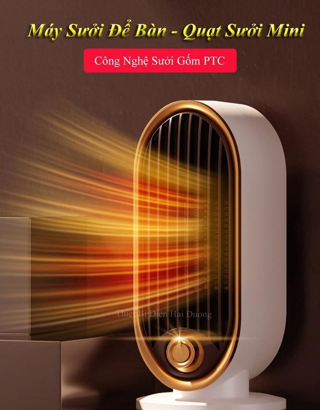  Máy sưởi Để Bàn MS-302 Quạt Sưởi Mini - Công Nghệ Sưởi Gốm PTC Ceramic-Làm Nóng Nhanh -Tích Hợp Tản Gió -Tiết Kiệm Điện 