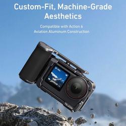 BRDRC Grip Kit voor DJI Action 5 Pro 4 3 (met kooi), handvathouder, bundeluitbreidingsbevestiging met sluiterknop, snelsluiting, koude schoen voor DJI Osmo Action 5 Pro 4 3 accessoires