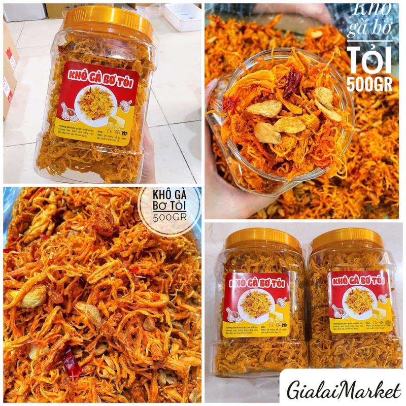 KHÔ GÀ BƠ TỎI loại 1 xuất khẩu- Hộp 500GR