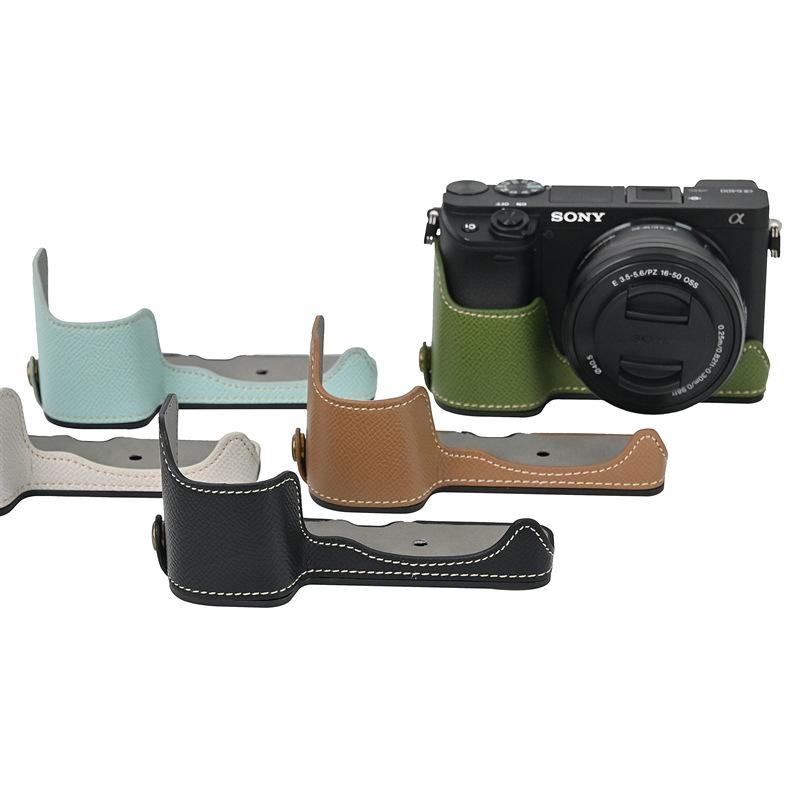  Túi đựng máy ảnh Thích hợp cho máy ảnh Sony ILCE-6400 vỏ da bảo vệ bộ nửa đầu cơ A6000 bộ nửa đầu cơ A6300 phù hợp với máy ảnh Sony Phụ Kiện Camera 