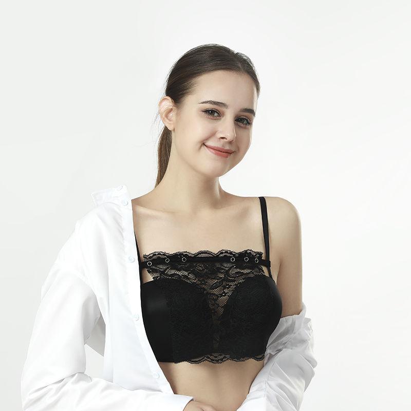 Product Introduction of One piece lace women's seamless and exquisite short, sexy strapless invisible bra with anti light smudging device 4