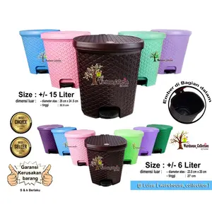 Tempat Sampah Injak Motif Anyam /rotan BESAR (802) & KECIL(801)