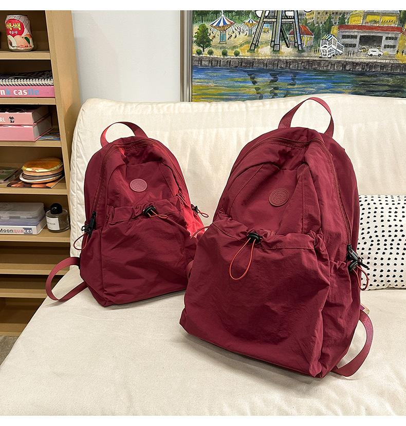 Product Introduction of Backpack, Student Schoolbag, Outdoor Backpack Leisure Simple and Lightweight Early High School Student Schoolbag New Drawstring All-Match Travel Backpack 14