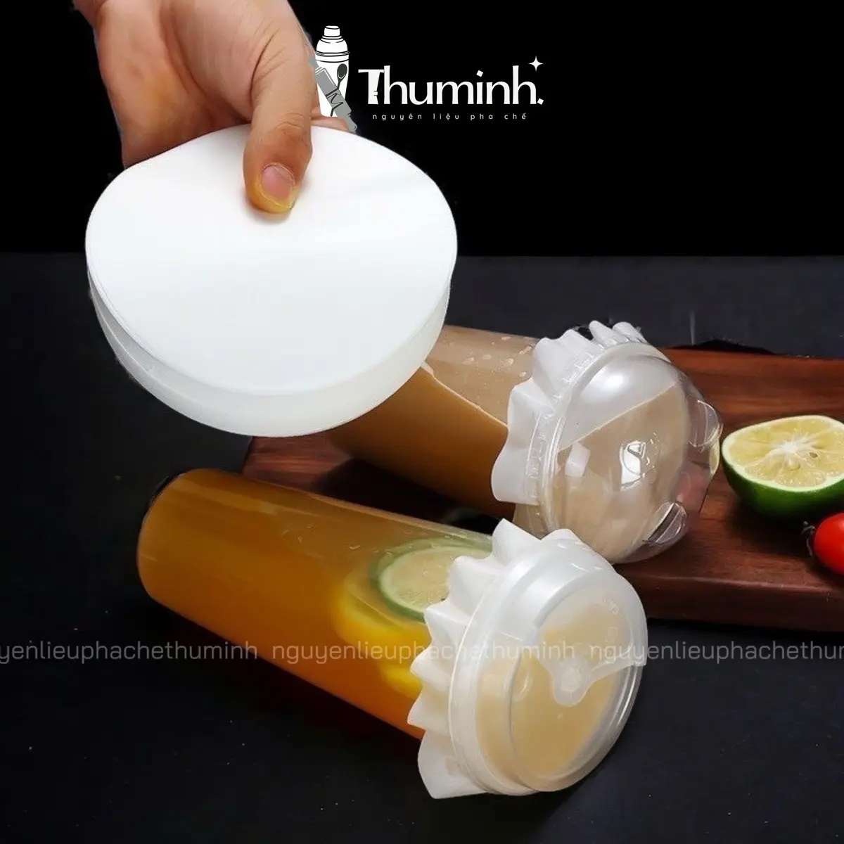 ￼Set 500 Tờ size 13 Giấy Chống Tràn Trà Sữa, Giấy Lót Chống Tràn Ly Đồ Uống Mang Đi Chống Rò Rỉ Cho Cốc Ly Giấy, Nhựa PP, Nhựa PE