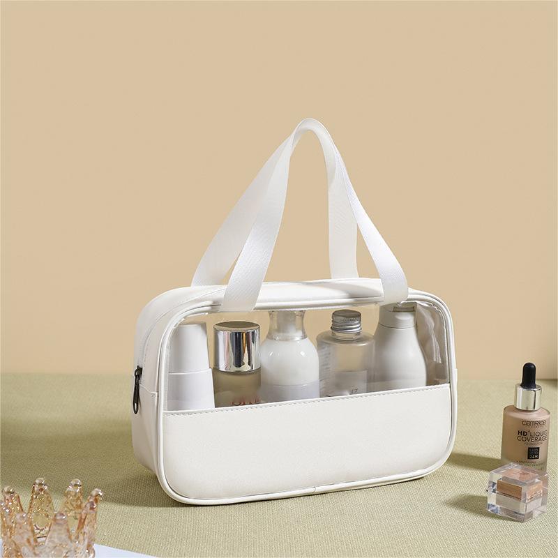Clear Waterproof Makeup Bag, 3 Counts/set Large Capacity Cosmetic Storage Bag with Zipper, Portable Travel Toiletry Organizer Pouch for Skincare, Lotion, Shampoo, Shower Gel, Skin Care Supplies 6