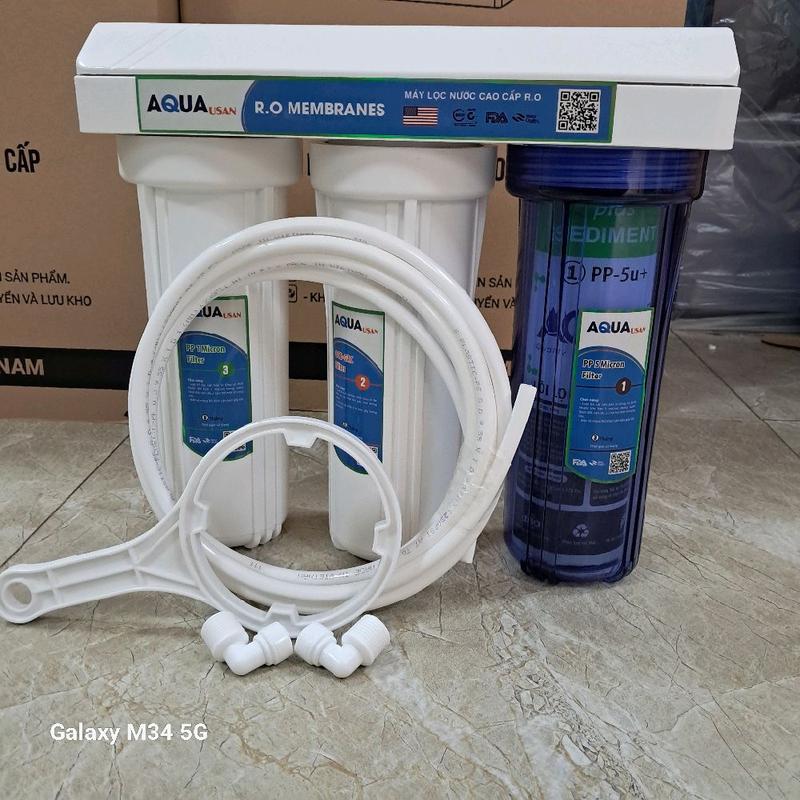  Bộ Lọc Nước Sinh Hoạt 3 Cấp lọc thô 10 inch - Đầy Đủ Giá Đỡ Tay Văn Lõi 1,2,3 