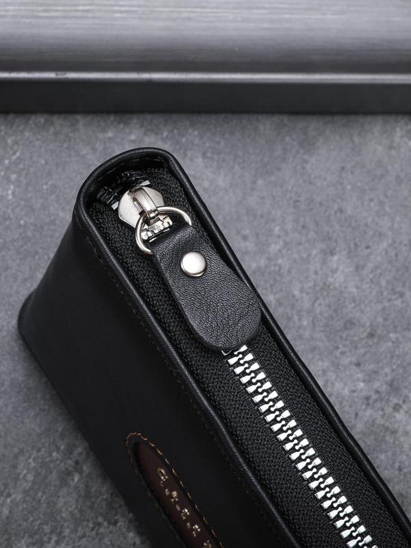 Men's Vintage Letter Pattern  Zipper Short Wallet, Casual Multi-functional Short Wallet for Daily Used, Retro Style Wallet for Men 7