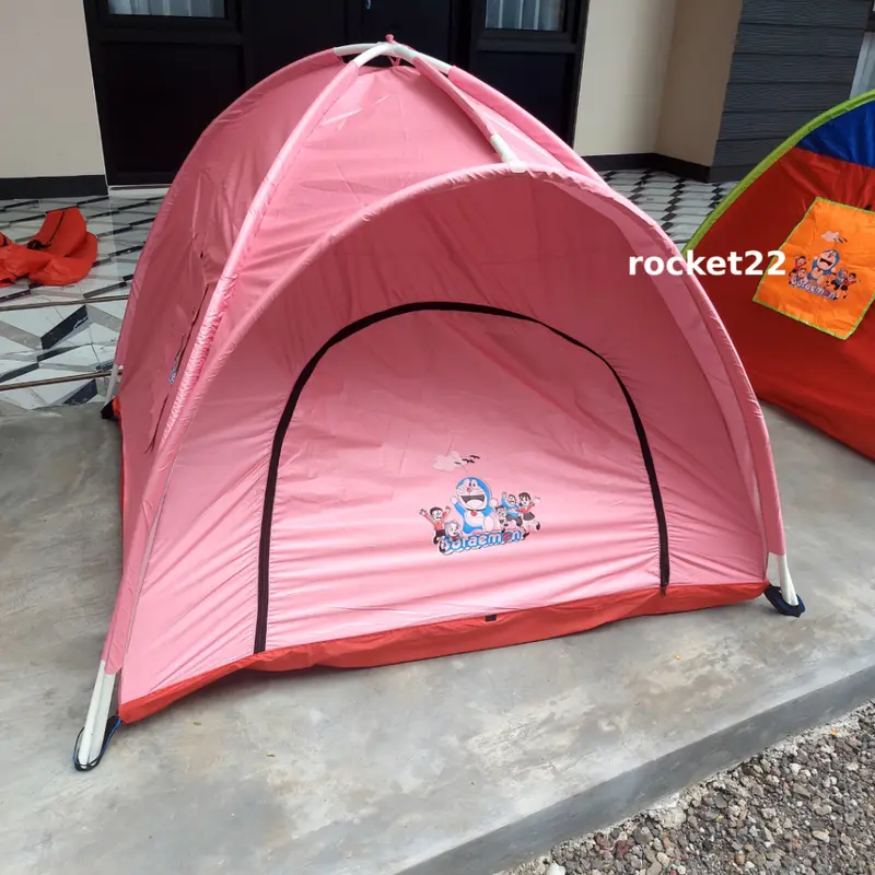 Tenda Pink Baby dengan Karakter Hello Kitty dan Doraemon - Pilihan Ukuran 100cm, 120cm, dan 140cm anak hadiah Kado 2