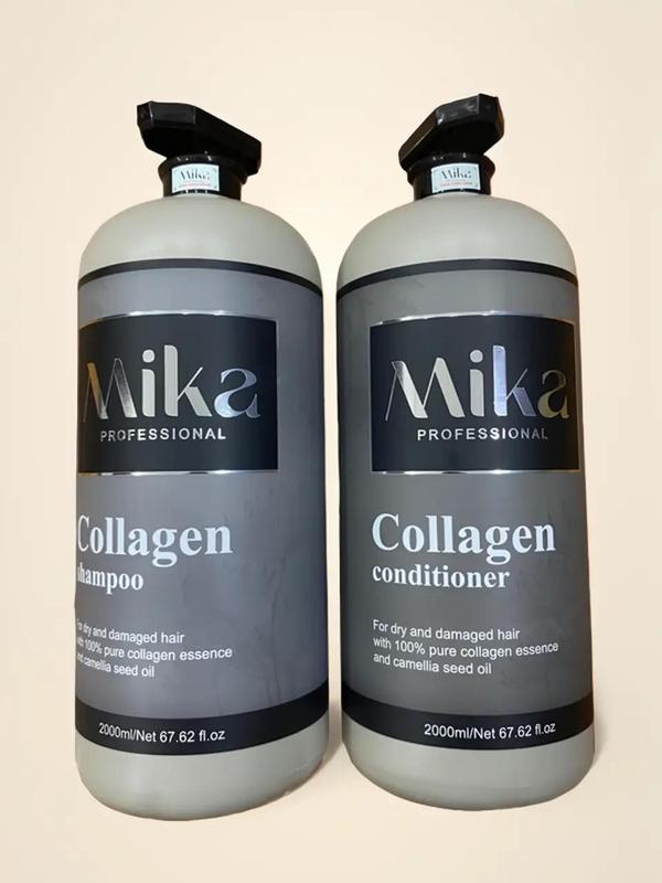 MiKa Màu Xám Professional Dầu Gội & Xả Collagen 2000ml - Phục Hồi Tóc Khô Xơ Hư Tổn Ngăn Gàu Giảm Rụng Tóc Sáng Bóng Khỏe Mạnh