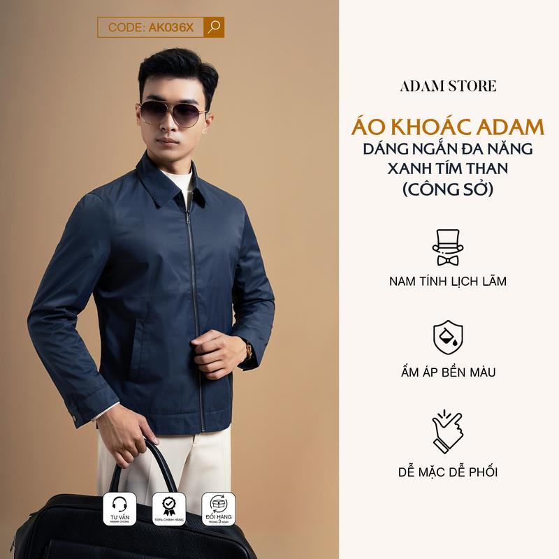 Áo Khoác Adam Store Gió Xanh Trơn AK036X - Phom Dáng Regular Fit, Túi Áo Sâu Rộng - Menswear, Cổ Cao
