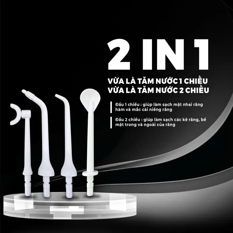 Máy Tăm Nước 2 Chiều Flossie Ultra - Công Nghệ Làm Sạch Răng Miệng Vượt Trội| Chính Hãng, Bảo Hành 365 Ngày - Tặng 3 tấm sticker + 1 kẹo ngậm vị coca + 1 Thanh cạo lưỡi 3