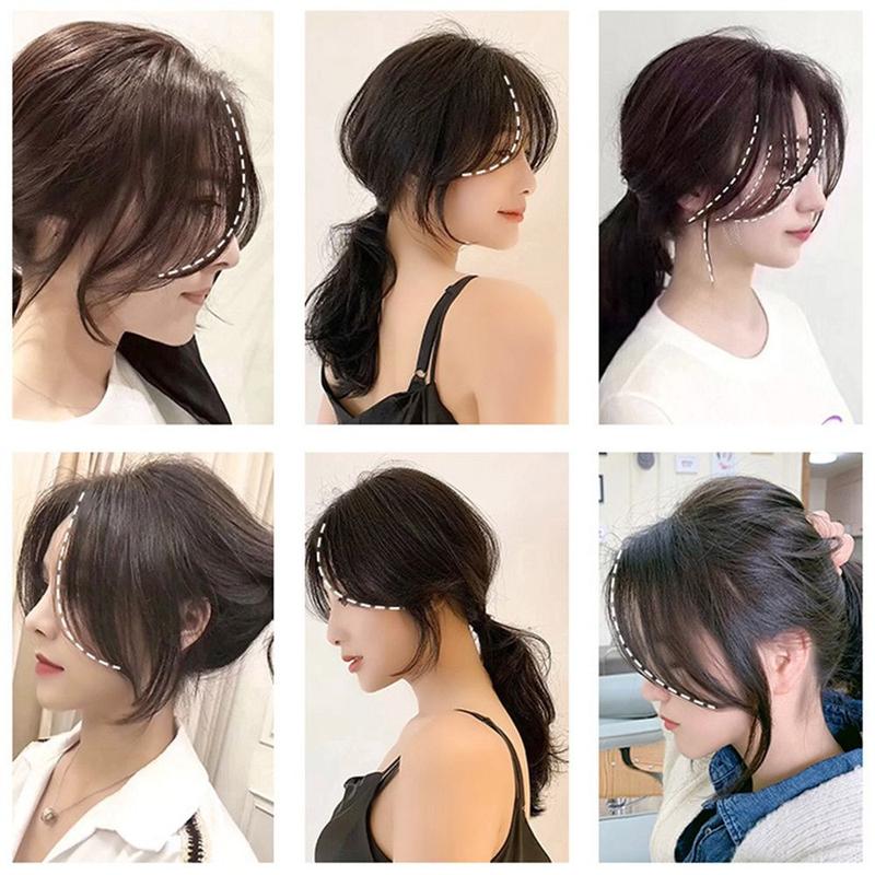Tóc Mái Giả, Thời Trang, Tự Nhiên, Vô Hình, Viền Bên 3D, Kẹp, Siêu Nhẹ, 2 Cái / Bộ, Dành Cho Nữ 4