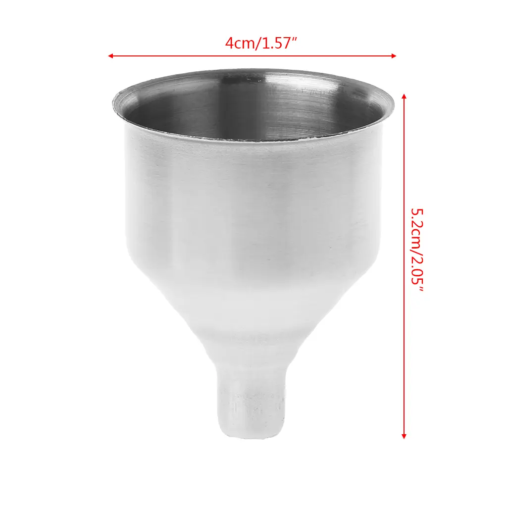 Stainless Steel Funnel Refill Filling Small Bottles Flasks Kitchen Spices Liquid