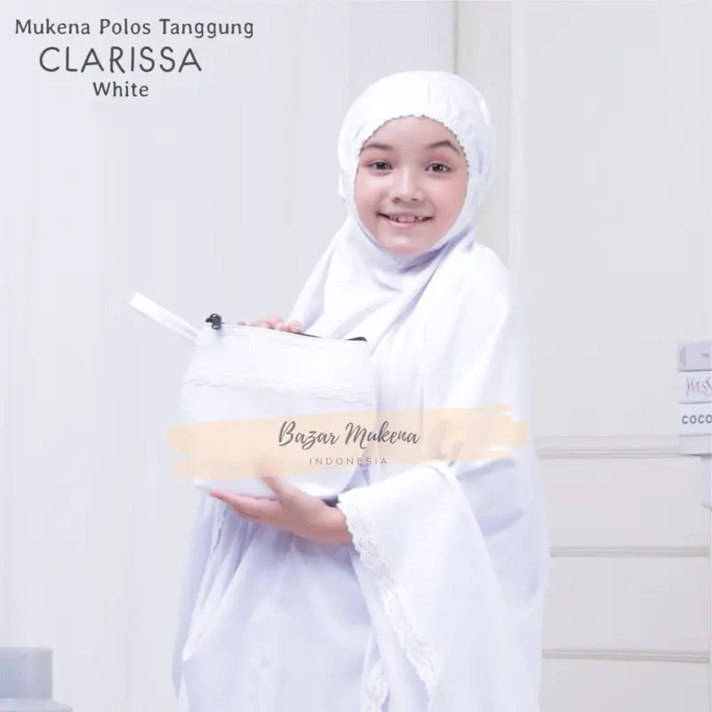 Mukena Katun Anak Cantik Motif Renda Polos Usia 4 5 6 7 8 9 10 11 12 Tahun Atasan Panjang 5