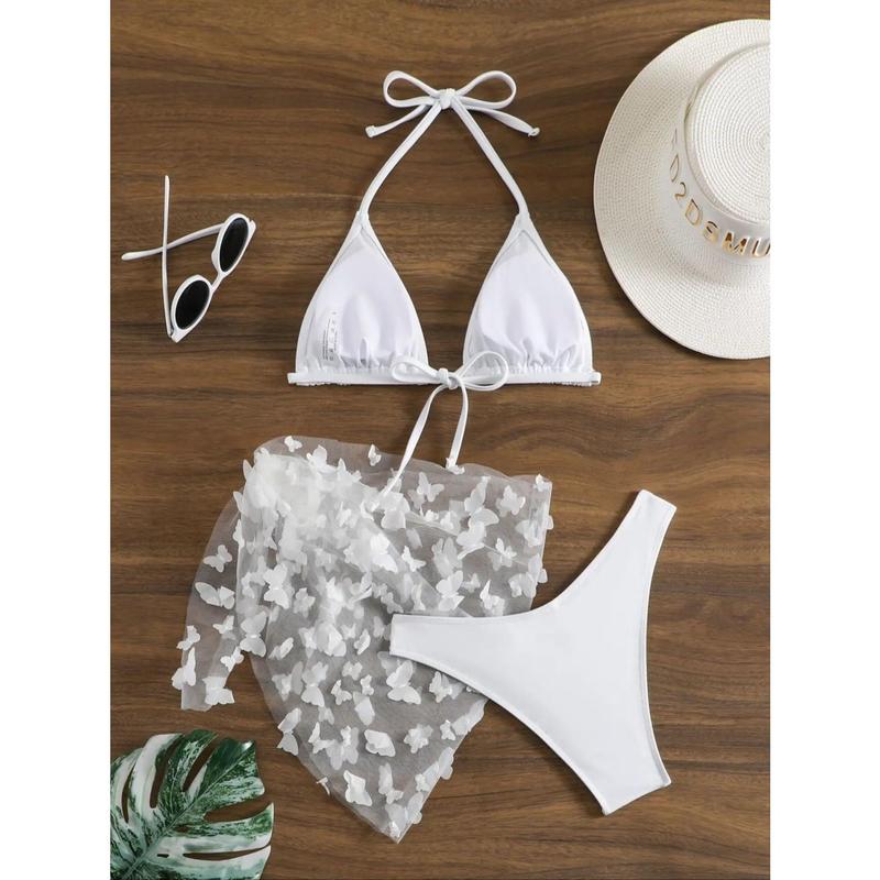 Đồ Bơi Bikini, Dành Cho Phụ Nữ, Bó Sát, Váy Lưới Bướm, Chất Liệu Polyester, Tốt Cho Sức Khỏe Và Thân Thiện Với Môi Trường, Thích Hợp Cho Bữa Tiệc Du Thuyền, Sáng Bóng Và Siêu Thanh Lịch, Áo Tắm Che Kiểu Nóng Bỏng 2