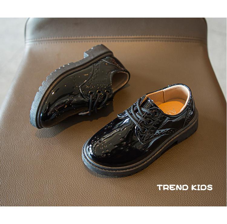 Product Introduction of Spring and Autumn New Children's Black Leather Shoes Lace-up Fashion British Style Boys Performance Shoes Girls Performance Shoes Soft Bottom 22