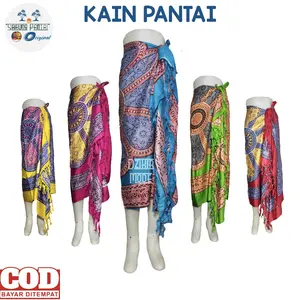 Kain pantai motif merak Kain Balizz ukuran standar 120x165 cm