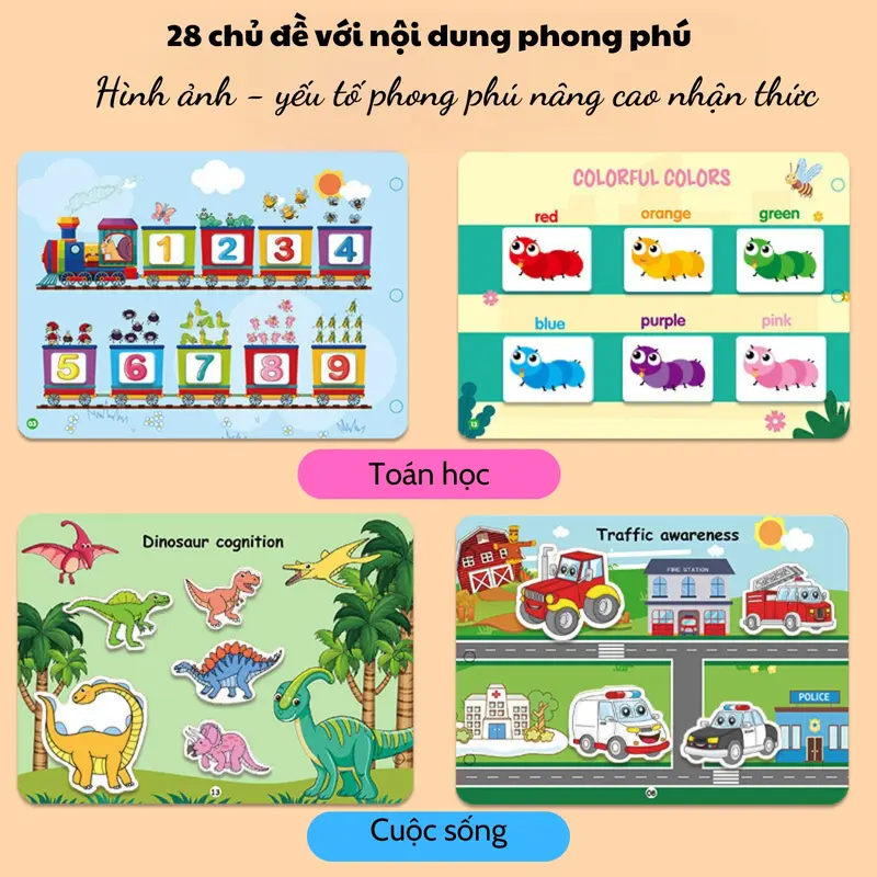 Đồ chơi Montessori, học liệu bóc dán toán học thông minh nhiều chủ đề cho bé. 7
