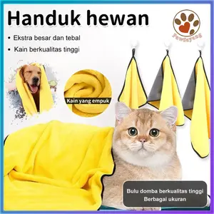 Handuk Grooming Kucing Anjing Microfiber Super Serap Air | Handuk Pengering Bulu Hewan Cepat Kering Lembut Tebal