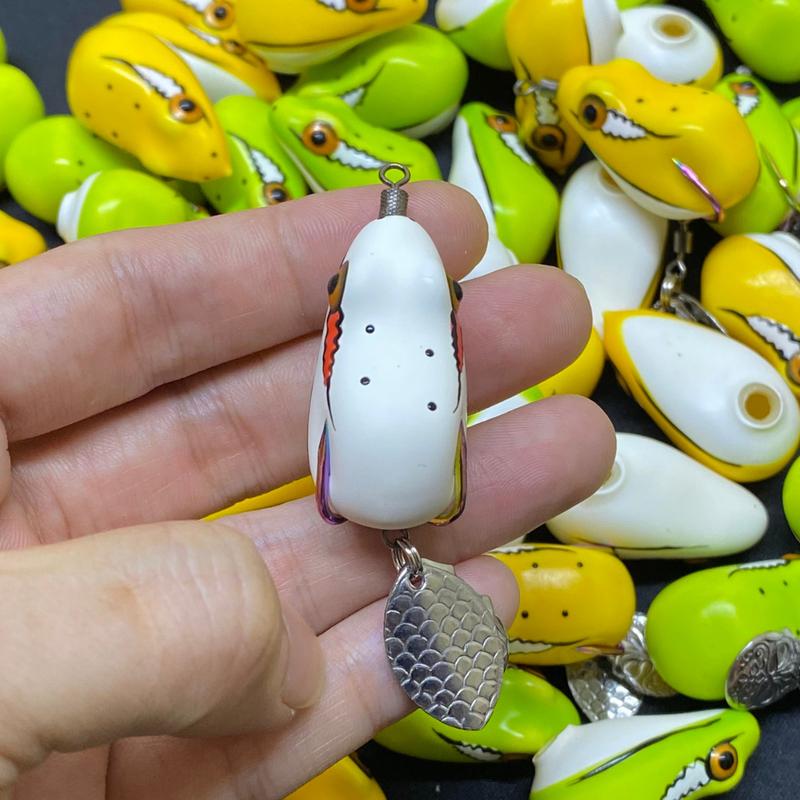 Nhái hơi chuột sóc 2 thìa lưỡi titan size 3,8cm nặng 7,5g - 10,5g. Mồi câu lure cá lóc giá rẻ chất lượng 6