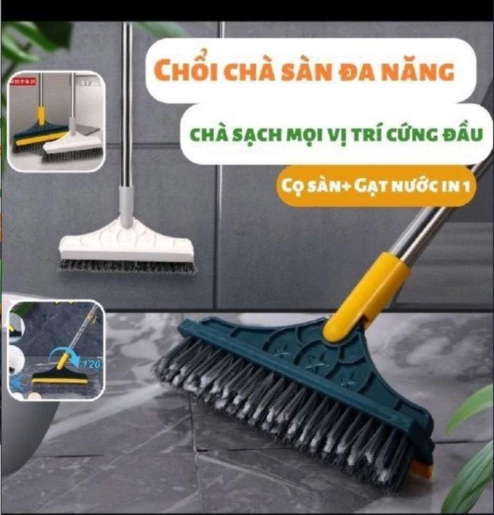 Cây Chà Sàn Nhà Tắm Đa Năng 2 Trong 1, Chổi Cọ Sàn Gạt Nước Phòng Tắm Nhà Vệ Sinh Lau Kính Tiện Dụng 0