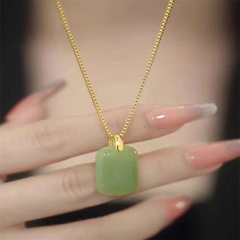 [Store Hot Sale] Popular Worry-Free Titanium Steel Pendant Necklace Internet Celebrity Fashionable Temperament Peaceful No Worries Non-Fading Bone Chain 0
