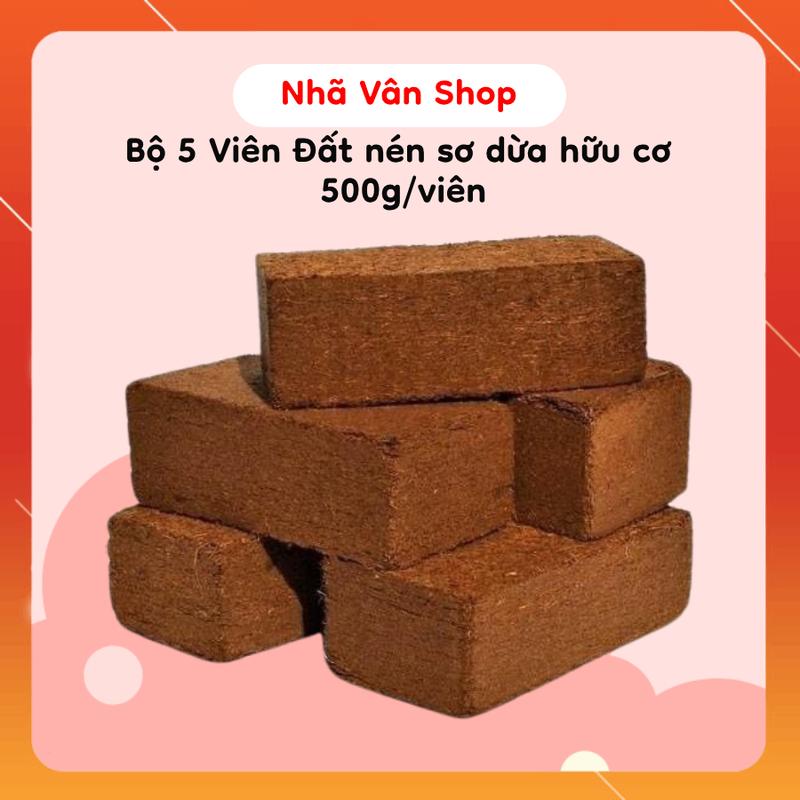 Bộ 5 Viên Đất Nén Xơ Dừa Đã Qua Xử Lý Chất Chát Đất Sạch Hữu Cơ Dạng Viên bao đất trồng cây đất xơ dừa bột xơ đất trồng rau đất nền x odu at rong cay viên nén xơ dừa xơ dừa trồng cây