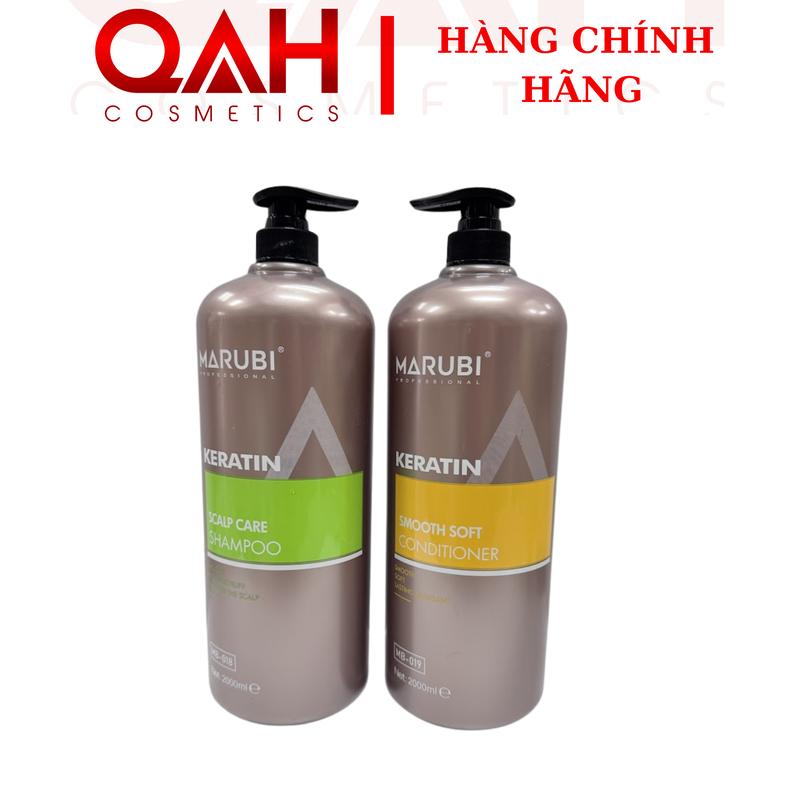  Dầu Gội xả Keratin Marubi 2000ml  hương nước hoa dành cho tóc khô xơ rối 