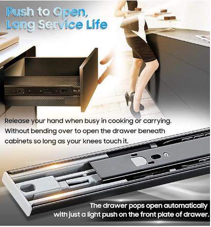 (PER PAIR) hydrolic soft close / push open Drawer Guide Full - TikTok ...